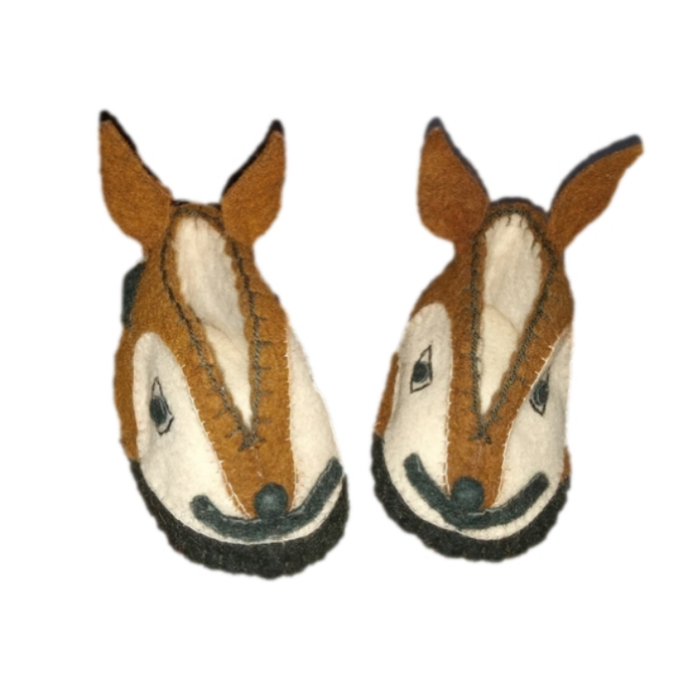 NWOT 100% Wool Deer Slippers Infants Cute! - Picture 1 of 7